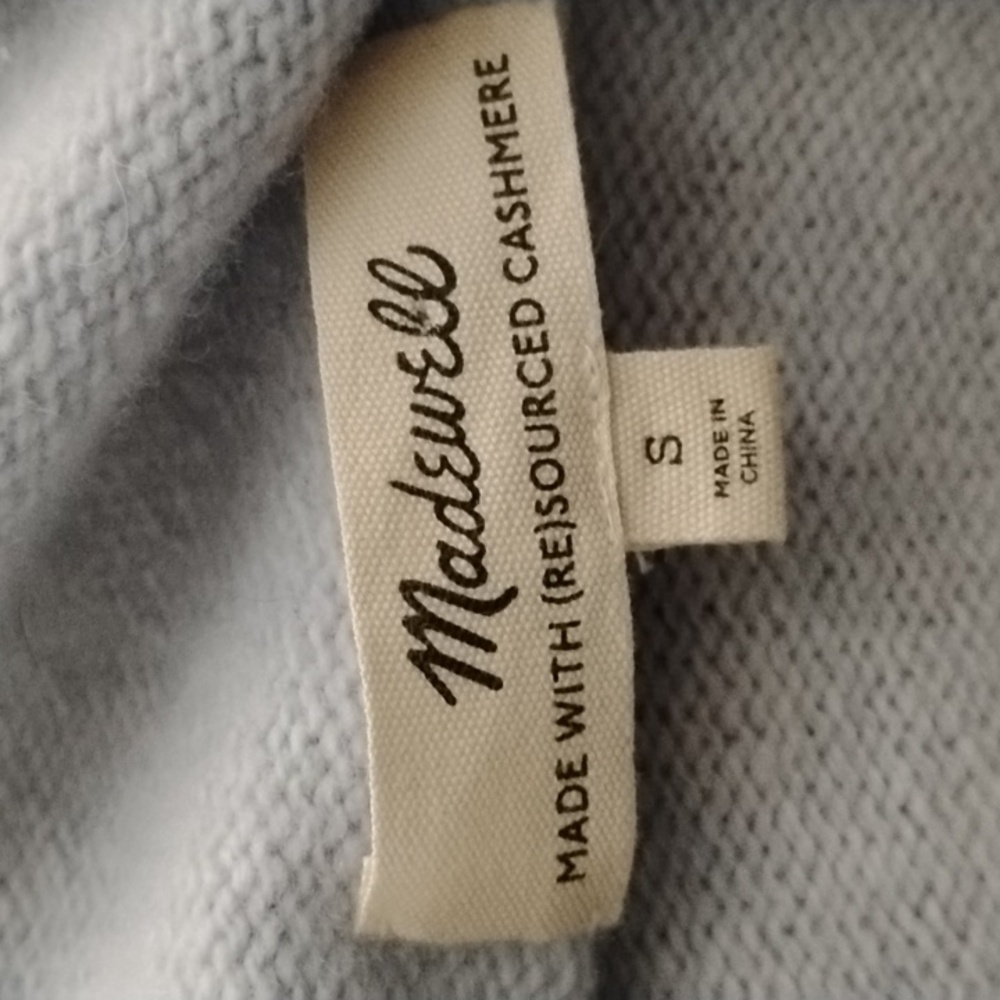 Madewell Baby Blue Cashmere Wool Mock Turtleneck Sweater Sz S - Picture 3 of 4